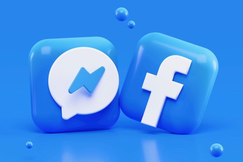 Facebook & Messenger 3D icons concept. Write me: alexanderbemore@gmail.com, if you need 3D visuals for your products.