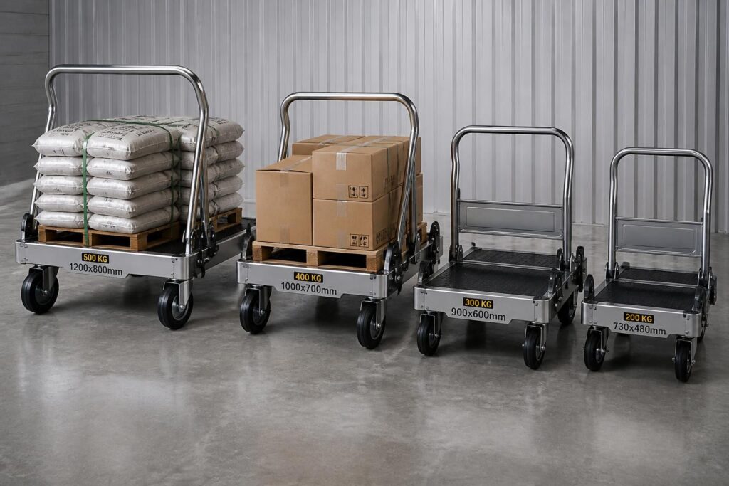 découvrez notre sélection de chariots à dossier rabattable conçus pour transporter des charges jusqu'à 500 kg, alliant robustesse, praticité et diversité de modèles adaptés à vos besoins.